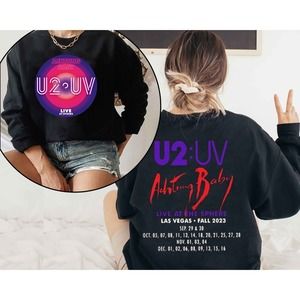 U2 Las Vegas T-shirt,U2 Ultraviolet Sphere 2023,U2 UV Logo 2 Sided